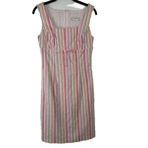 Lily Women's Dress Size Small Pink Y2K Babydoll‎ Striped Square Neck Coquette